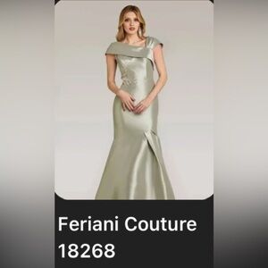Feriani Couture One Shoulder Silver Dress